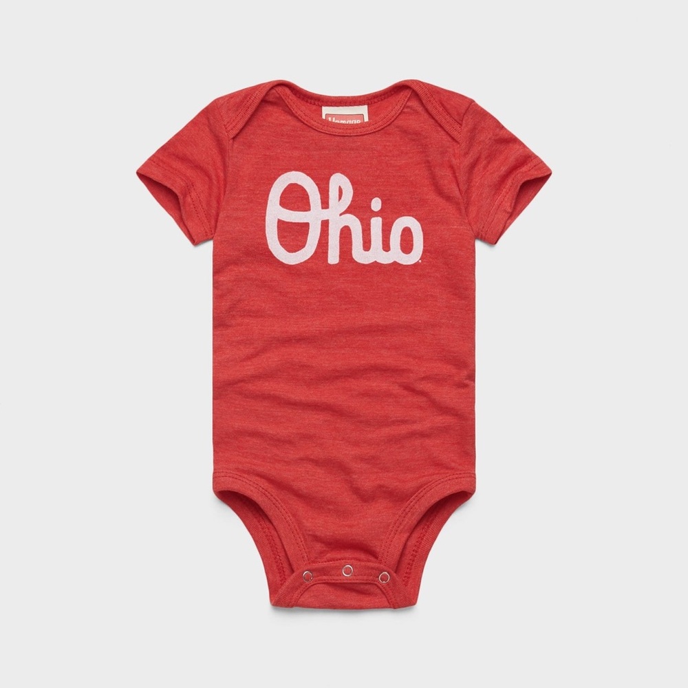 HOMAGE Red Ohio Kids Bodysuit